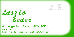 laszlo beder business card